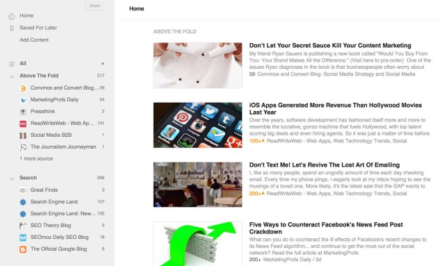 The method to my madness.  Feedly creates an organized "newspaper" out of all my favorite blogs. 